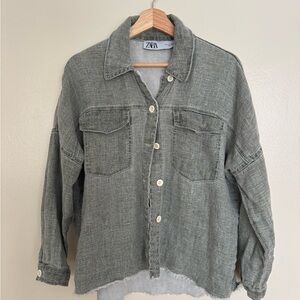Zara Textured Gray Shirt
